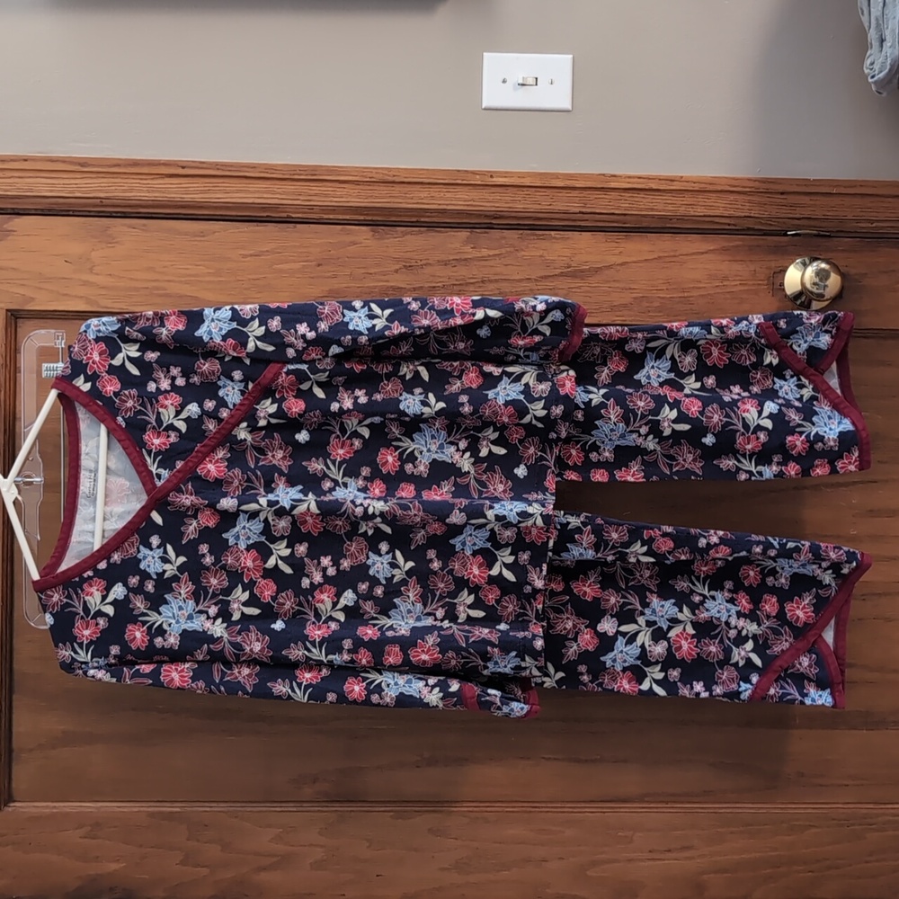 Garnet Hill Women's Wrap Style Pajama Set, Size Small